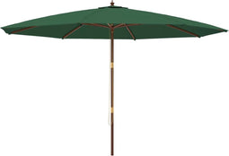 vidaXL - Parasol - met - houten - paal - 400x273 - cm - groen