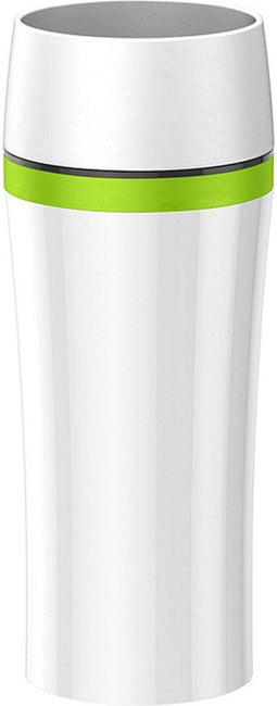 Emsa TRAVEL MUG FUN - Thermobeker 0.36 L - Dubbelwandig 100% lekvrij - Wit/Groen