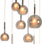 Atmooz - Hanglamp Saigon - Industrieel - Woonkamer / Slaapkamer / Eetkamer - Plafondlamp - Zwart - Hoogte 140cm - Metaal en glas