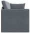 vidaXL - Ligbed/Bank - 2-in-1 - Donkergrijs - 213x144x60 - cm - Fluweel