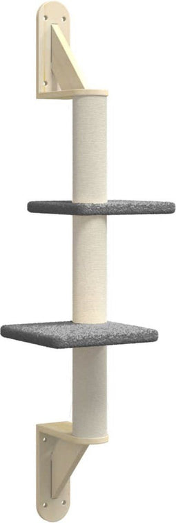 vidaXL - Kattenmeubel - wandgemonteerd - met - krabpaal - 108 - cm - donkergrijs