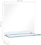 vidaXL - Wandspiegel - met - schap - 40x40 - cm - gehard - glas