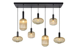 Lucide MALOTO - Hanglamp - 7xE27 - Dimbaar - Amber