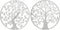 Wanddecoratie DKD Home Decor Boomstructuur Metaal Wit Indiaas (100 x 1 x 100 cm) (2 Stuks)