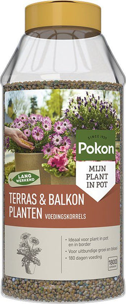 Pokon Terras & Balkon Planten Voedingskorrels - 1800 g - Osmocote - Tot 180 dagen voeding