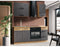ROCK hoge kast - Melamine met lancelot eiken en matera grijs decor - 1 deur - L60 x H72 cm
