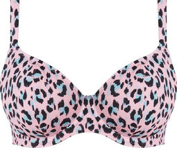 Freya CALA FIESTA UW Plunge Bikini Top - Dierenprint - Roze/Zwart/Blauw - Maat 70D