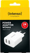 Intenso W24AA - USB-A lichtnetadapter - 2x USB-A - 24W - Wit