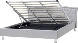 METZ - Bed met opbergruimte - Lichtgrijs - 180 x 200 cm - Polyester