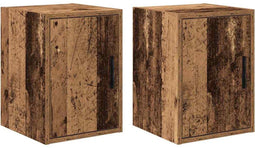 vidaXL - Garage - wandkasten - 2 - st - bewerkt - hout - oud - hout