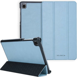 Selencia Tablet Hoes Geschikt voor Samsung Galaxy Tab A7 Lite - Selencia Nuria Vegan Lederen Trifold Bookcase - Lichtblauw