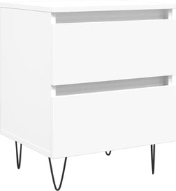 vidaXL - Nachtkastje - 40x35x50 - cm - bewerkt - hout - wit