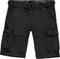 Cars Jeans ADURRAS - Cargo Short - Met ceintuur - Zwart - Maat XXL