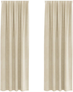 vidaXL - Blackout - Gordijnen - met - Top - Tape - 2 - stuks - Crème - Velours