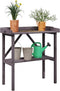 vidaXL - Plantentafel - met - schap - 78x38x82,5 - cm - vurenhout - grijs