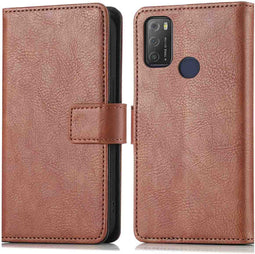 iMoshion Hoesje Geschikt voor TCL 20Y Hoesje Met Pasjeshouder - iMoshion Luxe Bookcase - Bruin