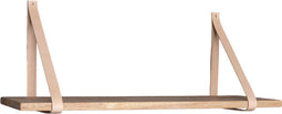 Forno Plank -natuurlijke olie met bruine lederen banden - 80x20 cm