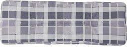 vidaXL - Palletkussen - 120x40x12 - cm - stof - ruitpatroon - grijs