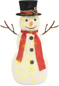 vidaXL - Decoratieve - sneeuwpop - LED - 60 - cm - luxe - stof