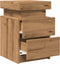 vidaXL - Nachtkastjes - 2 - st - met - LED - 35x39x55 - cm - hout - artisanaal - eiken