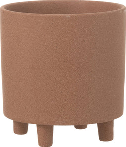 J-Line bloempot Thibault - keramiek - bruin - medium - Ø 20.5 cm