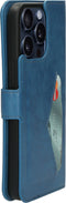 Mobiparts iPhone 15 Pro Max - Classic Wallet Case - Ruimte voor pasjes - Steel Blue