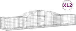 vidaXL - Schanskorven - 12 - st - gewelfd - 300x50x40/60 - cm - gegalvaniseerd - ijzer