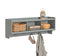 SoBuy FHK28-HG - Wandkapstok - 3 Compartimenten 4 Haken - Grijs 100x25x35 cm