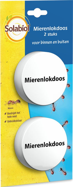 Solabiol Mierenlokdoos - Mieren Lokdozen - Voor Binnen en Buiten - 100% Natuurlijk Bestrijdingsmiddel - 2 Stuks