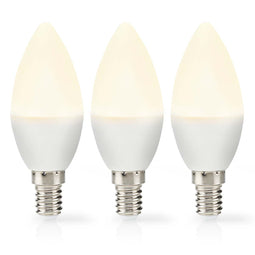 Nedis LED-Lamp E14 - Kaars - 4.9 W - 470 lm - 2700 K - Warm Wit - Frosted - 3 Stuks