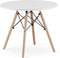 Salontafel rond - 60 cm diameter - beuken poten - matte witte afwerking