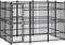 vidaXL - Hondenkennel - met - dak - 3,69 - m² - staal