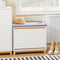 SoBuy FSR191-WN - Schoenenbank - Opbergruimte met klep en kussen - Wit