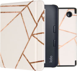 imoshion E-reader Hoesje - Geschikt voor Kobo Libra 2 - Design Slim Hard Case Sleepcover Bookcase met stand - White Graphic