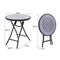 Ronde Tuintafel - Gehard Glas Tafelblad - Grijs Stalen Frame - Diameter 60 cm - Hoogte 70 cm