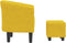 Kuipstoel met voetenbank fluweel geel