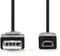 Nedis CCGP60300BK10 - USB A naar USB 2.0 mini kabel - 100 cm - Zwart