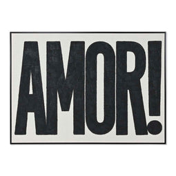 Schilderij Home ESPRIT Amor! Wit Zwart Modern 103 x 4,5 x 143 cm