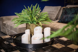 PTMD - 5 delige Led kaarsen set - Beige - echte wax - bewegende vlam - timer functie