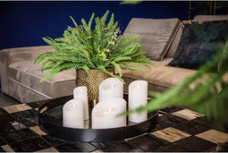 PTMD - 5 delige Led kaarsen set - FLORAL PINK - echte wax - bewegende vlam - timer functie