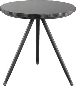 PTMD Aileen Ronde Bijzettafel - H40 x Ø40 cm - Set van 2 - Marmer - Zwart