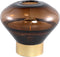 PTMD Akahi Brown Glass LED Lamp Round