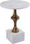 PTMD Alano White Marble Side Table W Alu Gold Table Leg