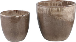 PTMD Aleix Brown Ceramic Basic Pot Round SV2