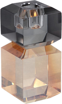 PTMD Allison Brown Crystal Glass Candleholder Square L