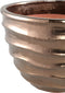 PTMD Alyshia Bronze Ceramic Round Pot Wavy Lines SV3