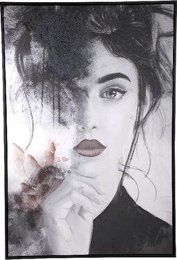 PTMD Annelies Black Polyester Painting Rectangle Woman