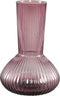PTMD Anouk Purple Solid Glass Vase Ribbed Round Low