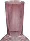 PTMD Anouk Purple Solid Glass Vase Ribbed Round Low