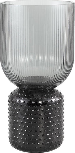 PTMD Arami Vaas - H31 x Ø16 cm - Glas - Grijs